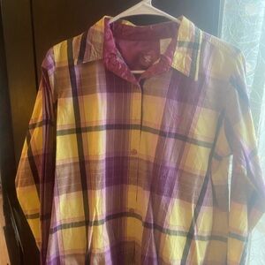 Twenty Purple and Yellow Plaid Button-Down Shirt